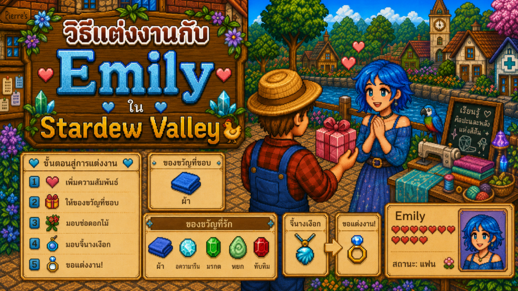 วิธีแต่งงานกับ Emily ใน Stardew Valley
