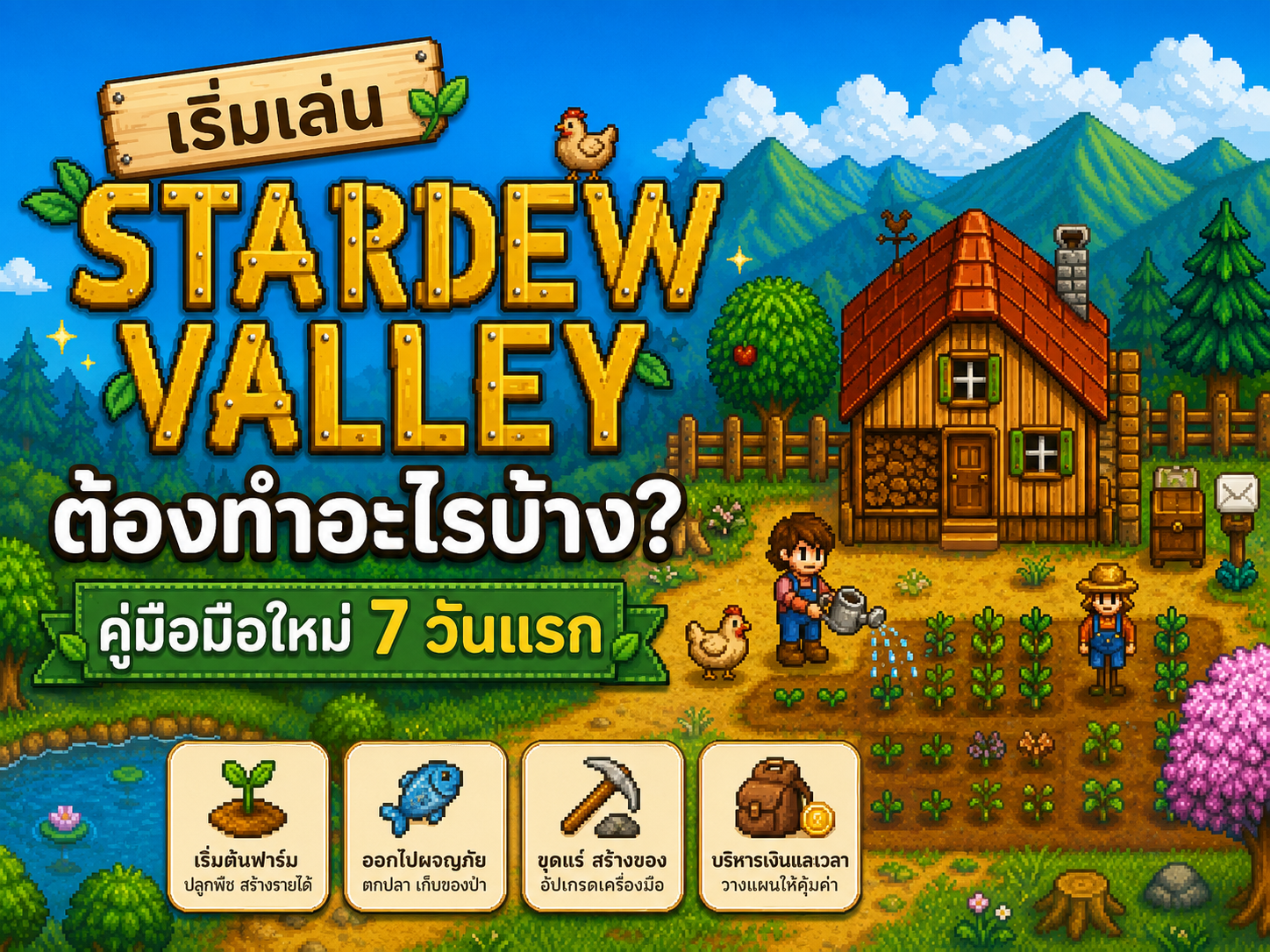 ปกบทความเริ่มเล่น Stardew Valley ต้องทำอะไรบ้าง คู่มือมือใหม่ 7 วันแรก